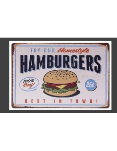 Plaque métal -hamburger