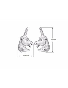 Boucles d'oreilles licorne en argent modèle Amycille