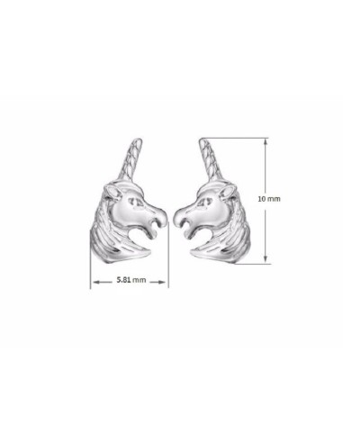 Boucles d'oreilles licorne  en argent modèle Amycille