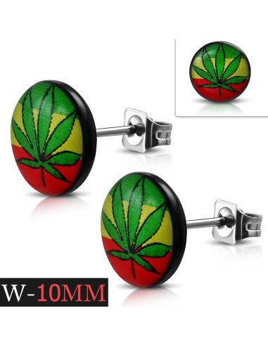 Boucles d'oreilles rasta en acier  modèle Anyssate