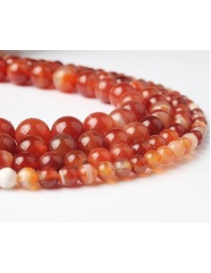 Perles en agate couleur cornaline modèle Amarande