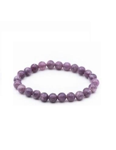 Bracelet en Lépidolite boules 8 mm  modèle Drolay