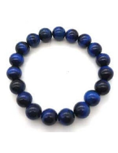 Bracelet en perles d'oeil de chat bleu 10mm