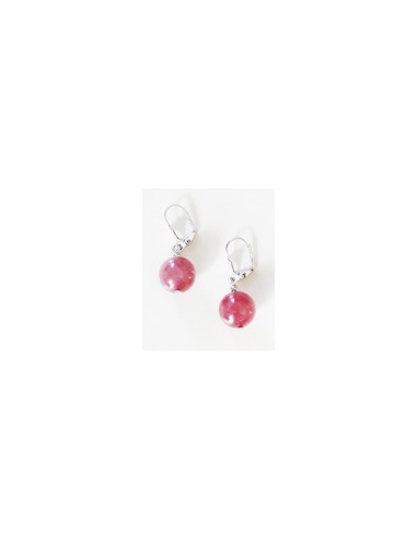 Boucles d'oreilles Quartz rose lavande modèle Dolhia