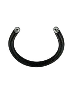 Piercing accessoire fer à cheval noir en 1.2 mm modèle Borna