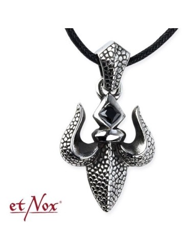 etNox - Pendentif  fleur de lys "peau de reptile" en acier  modèle Debihay