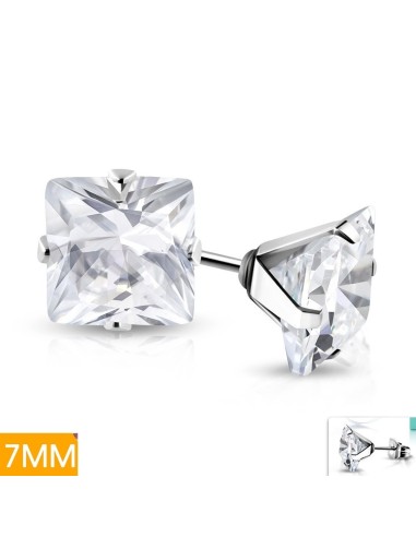 Boucles d'oreilles en cristal  et en 7 mm