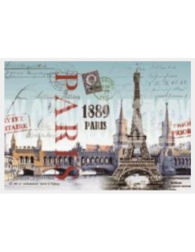 Plaque métal vintage Tour Eiffel 30 x 20 cm