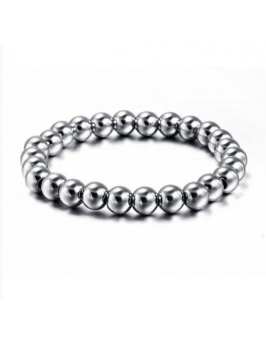 Bracelet en perles en acier inoxydable de 8 mm