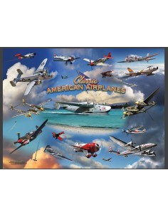 Plaque métal avions Américan Airplanes 30 cm x 20 cm