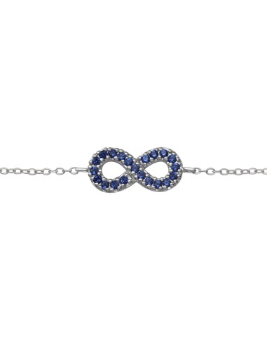 Bracelet infini en cristal bleu et argent