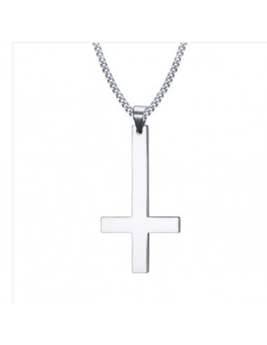 Pendentif Collier Acier croix Inversée