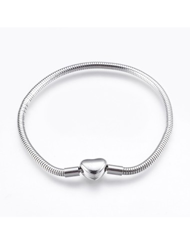 Bracelet pour charms en acier avec un coeur modèle Dymarys