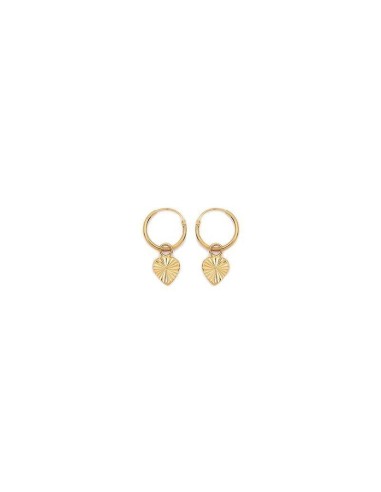 Boucles d'oreilles créole coeur en plaqué or modèle Dojanay