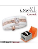 anneau en céramique LuxXL blanc avec des zircons