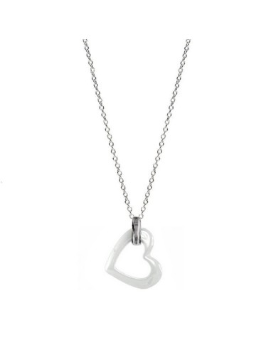 Collier coeur en céramique blanche modèle Delinay