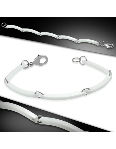 Bracelet céramique blanche et acier modèle Defrose