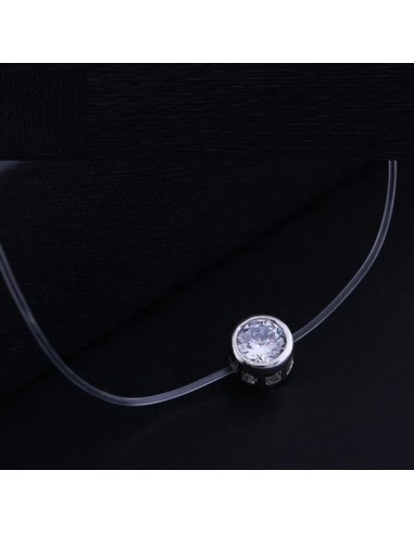 Bracelet nylon fil transparent et cristal en 6.5 mm