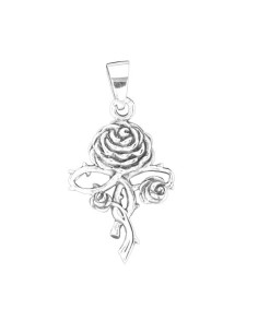 Pendentif fleur rose en argent modèle Dofrose
