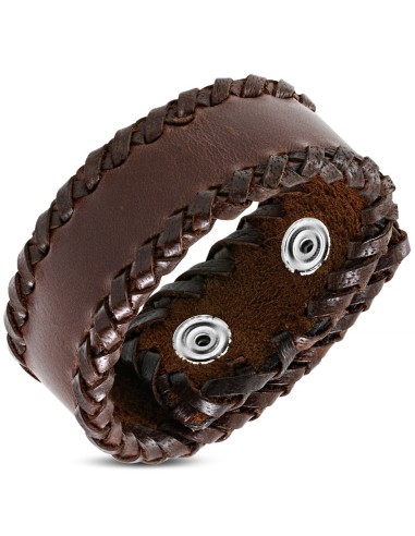 Bracelet en cuir marron modèle Dolmace