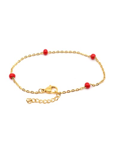Bracelet rouge en acier modèle Dalvaray