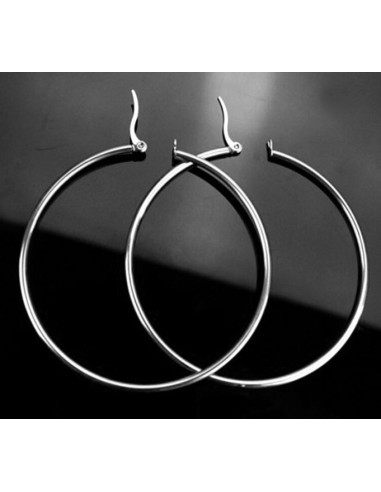 Boucles d'oreilles créoles 70 mm en acier