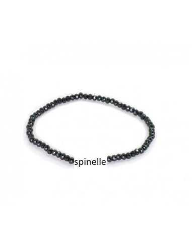 Bracelet perlé en pierre spinelle plaqué or femme - Pépite Bijoux