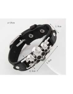 Bracelet skull cuir modèle Dimatienne