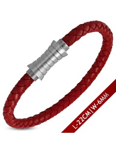 Bracelet cuir rouge modèle Duvance