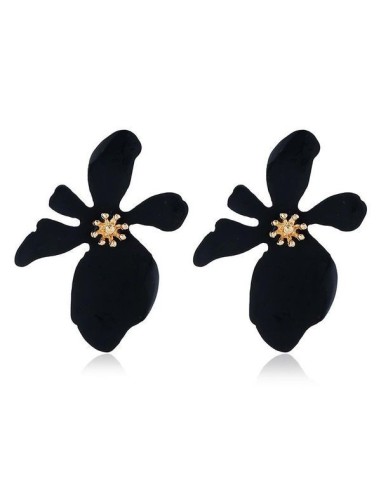 Boucles d'oreilles fleurs noires modèle Drona