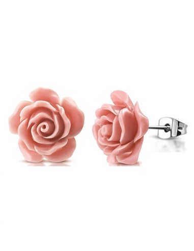 Boucles d'oreilles fleurs roses modèle Bliside