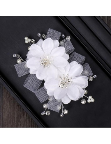 Bijou cheveux clip Bijoux de mariage fleur blanche  modèle Dogmar