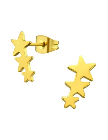 Boucles d'oreilles étoiles en acier modèle Baygino