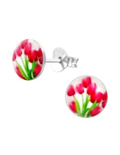 Boucles d'oreilles tulipes en argent modèle Binigne
