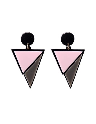 Boucles d'oreilles rose et noir