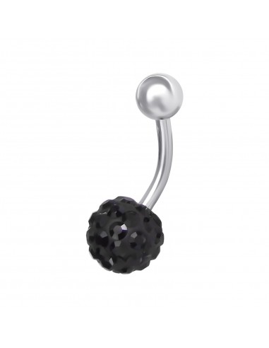 Piercing nombril shamballa noir modèle Aybyline