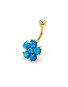 Piercing nombril fleur opale bleu modèle Aybylune