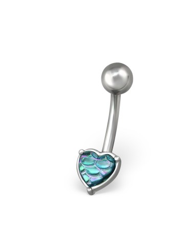 Piercing nombril coeur bleu modèle Avelyne
