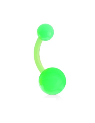 Piercing nombril vert translucide en acrylique