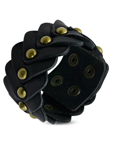 Bracelet cuir noir modèle Ayliuze
