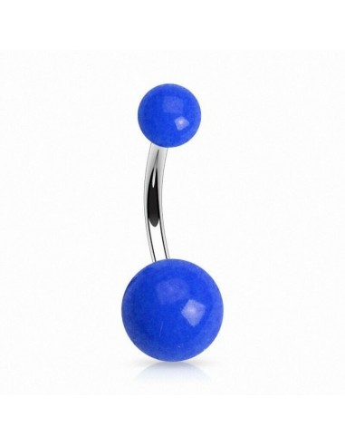 Piercing nombril bleu acrylique modèle Ayenne