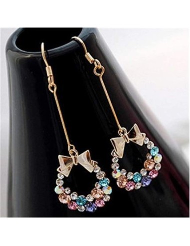 Boucles d'oreilles fleurs multicolores modèle Aniliasse