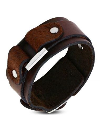 Bracelet cuir marron modèle Annavylle