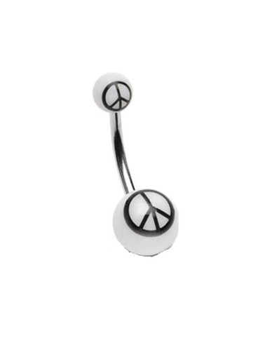 Piercing nombril logo peace