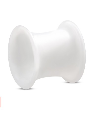 Piercing tunnel silicone flexible blanc  modèle Bronisse