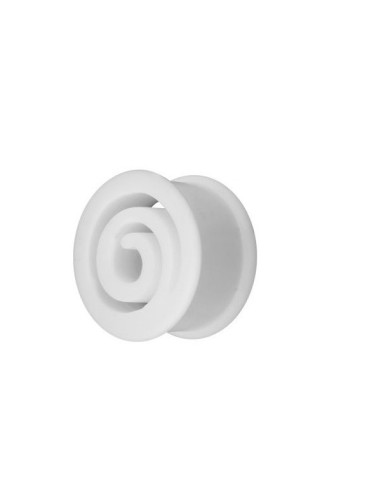 Piercing tunnel blanc en spirale et en silicone