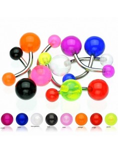 Piercing nombril boules translucides acrylique modèle Dymasyl