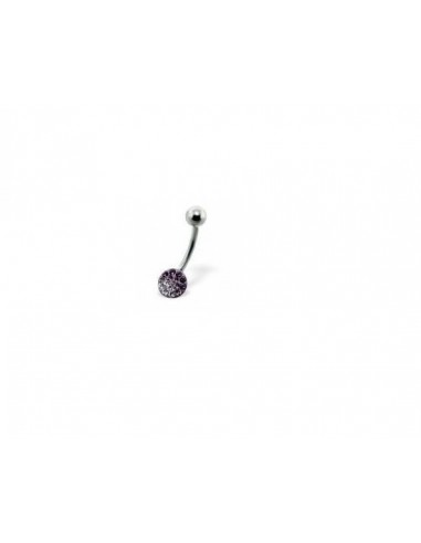 Piercing nombril violet et strass