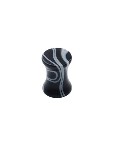 Piercing plug noir marbré en acrylique