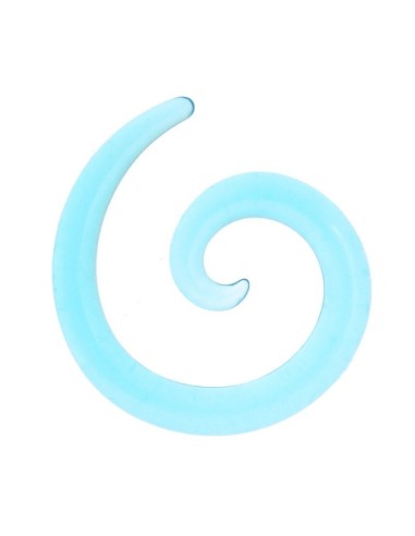 Piercing écarteur spirale bleu en acrylique